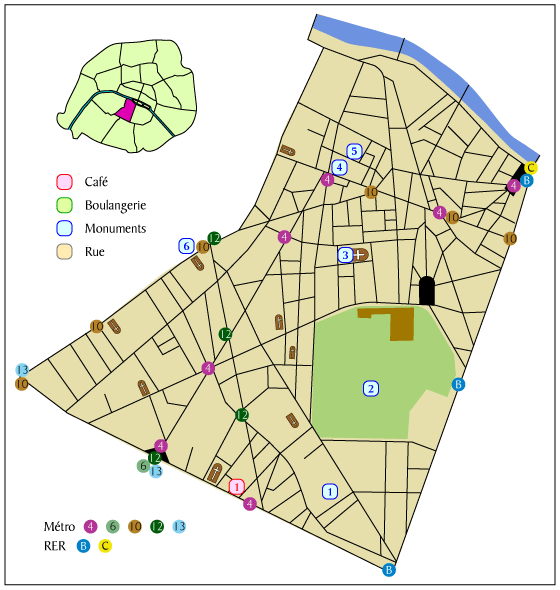パリ6区地図