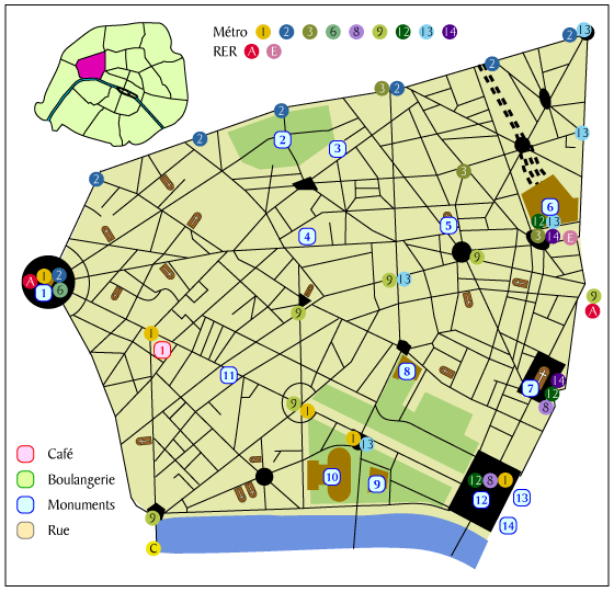 パリ8区地図