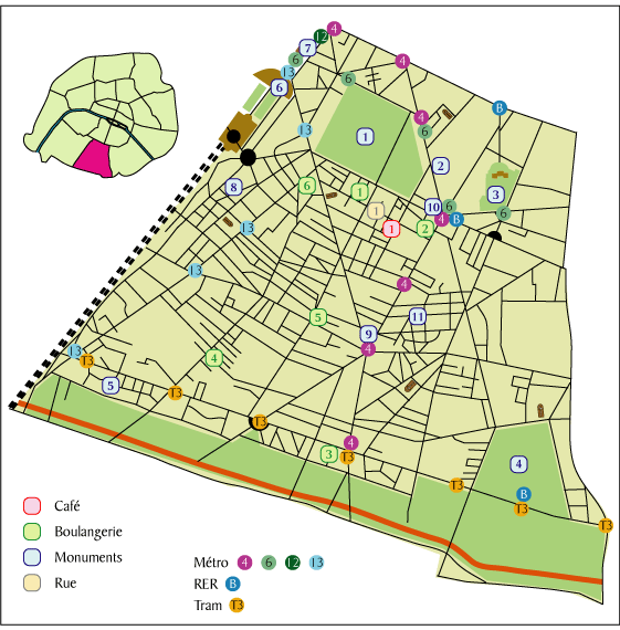 パリ14区地図