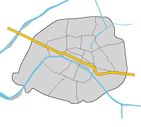 パリのメトロ1号線路線図