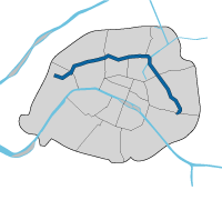 パリのメトロ2号線路線図