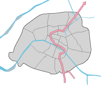 パリのメトロ7号線路線図