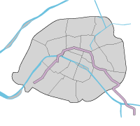 パリのメトロ8号線路線図