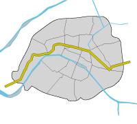 パリのメトロ9号線路線図