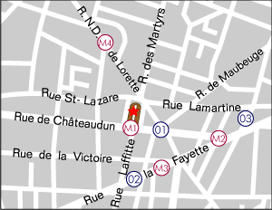 ノートルダム・ドゥ・ロレット教会地図